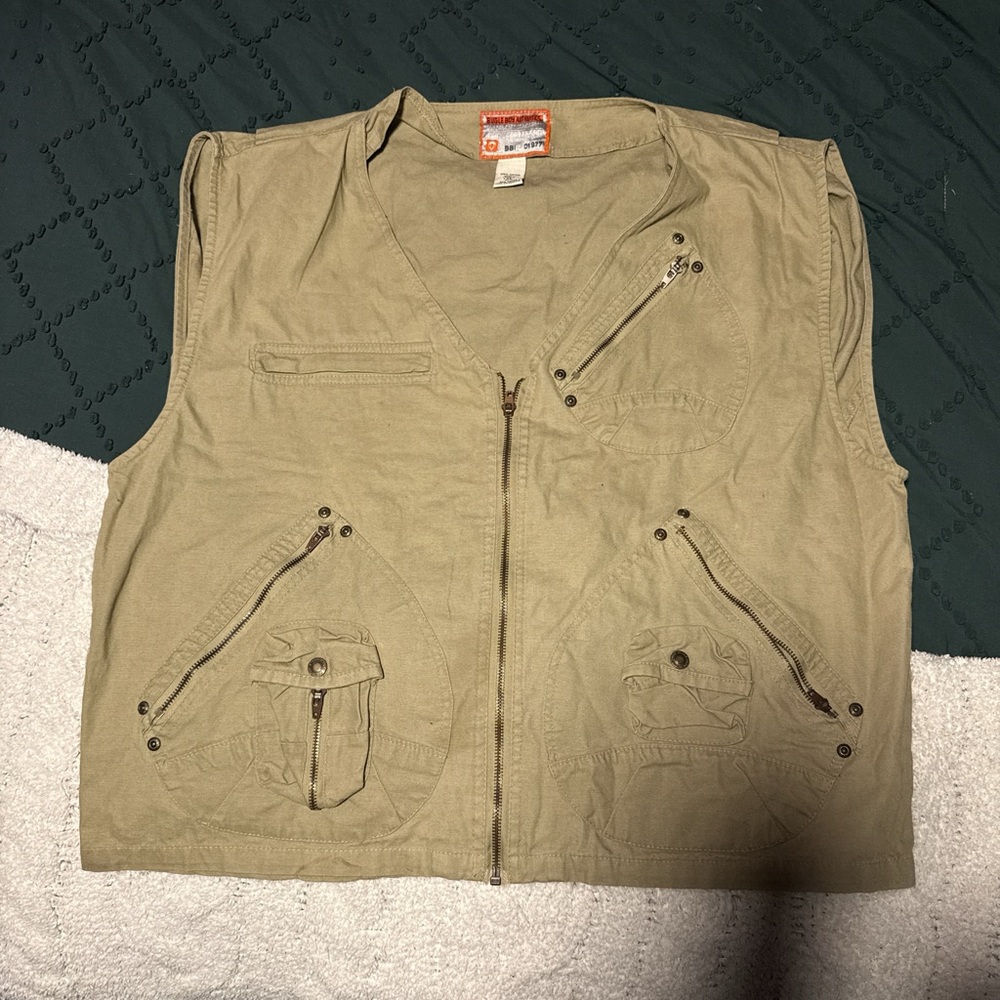 Men's Tan Utility Vest Vintage